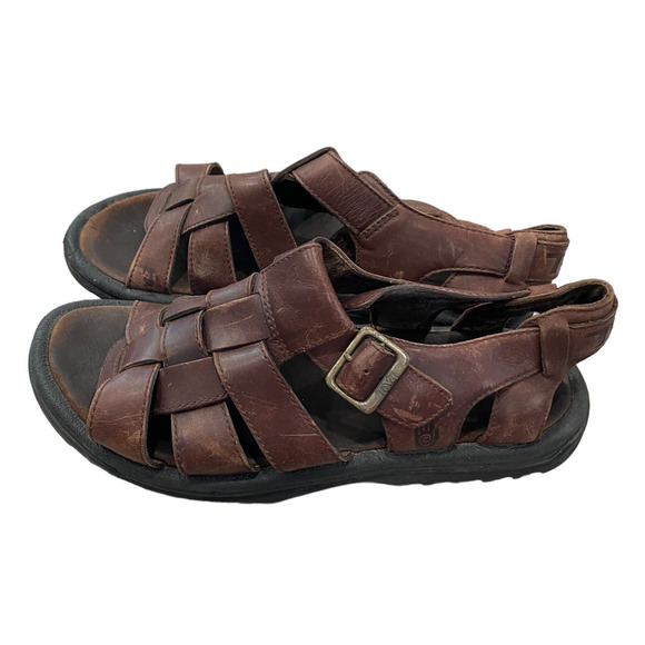 Teva Camden Brown Leather Fisherman Open Toe Sandals Men's 10 - Picture 1 of 8